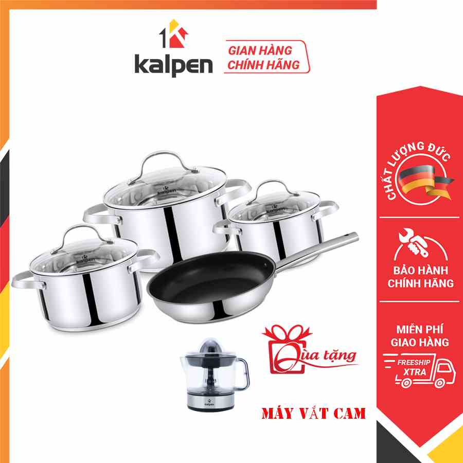 Bộ nồi inox 304 cao cấp 5 đáy Kalpen Lermat L2