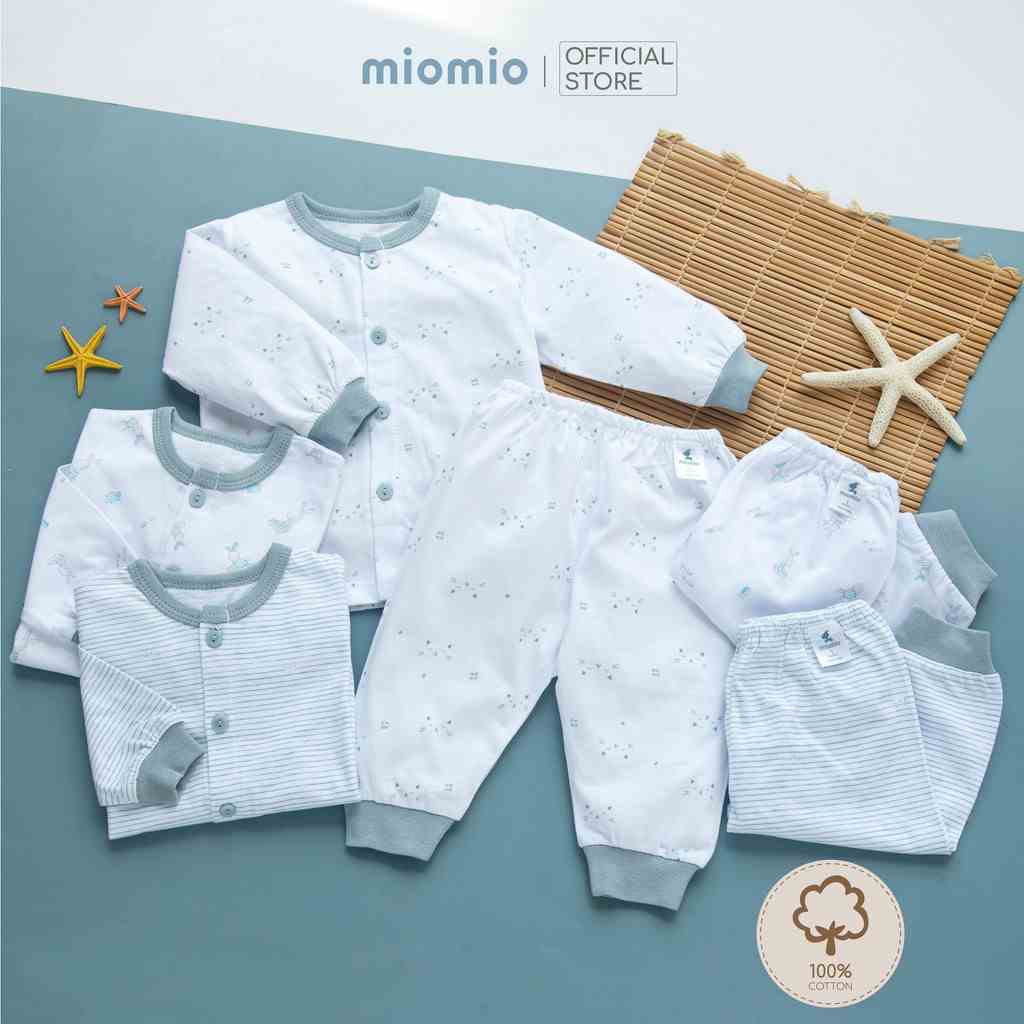 Combo 3 Bộ Quần Áo Dài Sơ Sinh MIOMIO Cho Bé Trai, Bé Gái (Từ 0 - 24 Tháng), Vải Cotton