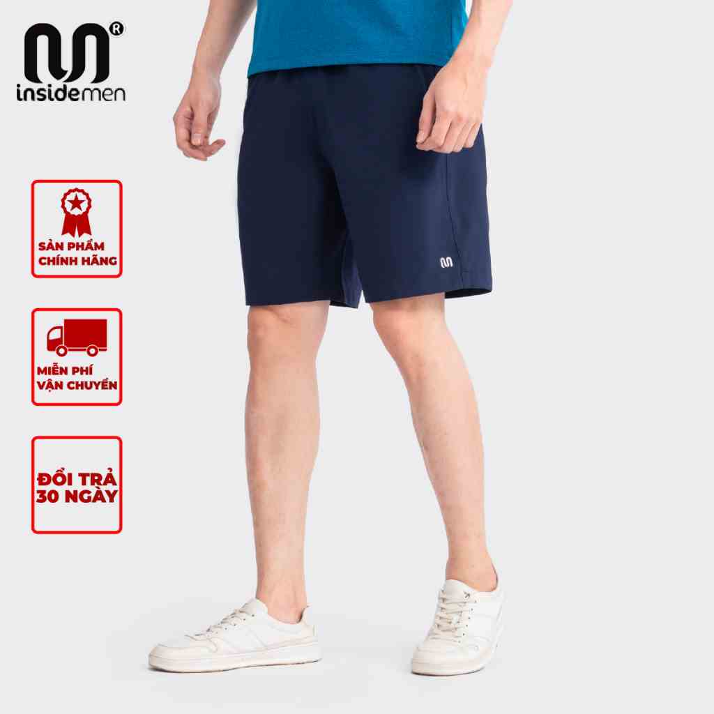 Quần short thể thao nam INSIDEMEN co giãn dáng Regular Fit suông nhẹ chạy bộ tập gym tập thể thao cao cấp ISO034S3