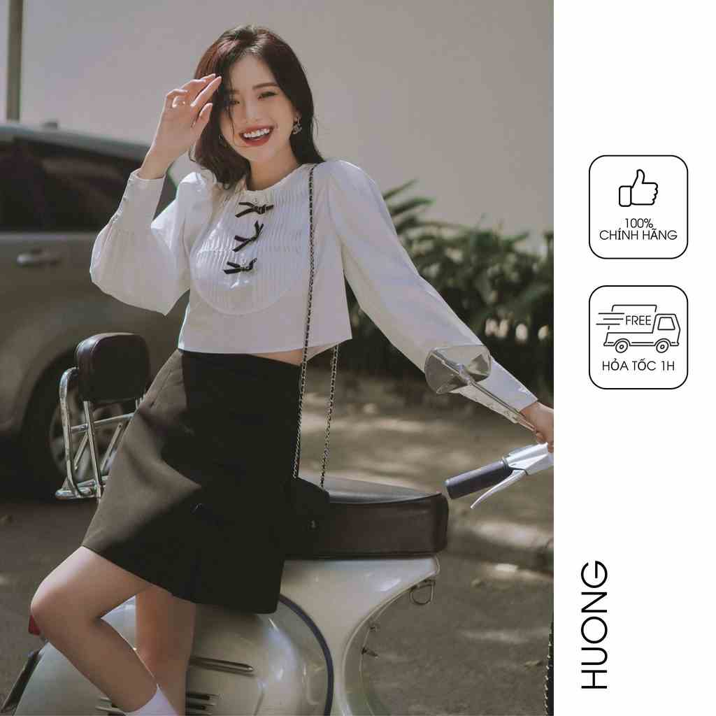 Áo croptop 3 nơ HUONG BOUTIQUE HBSM1019