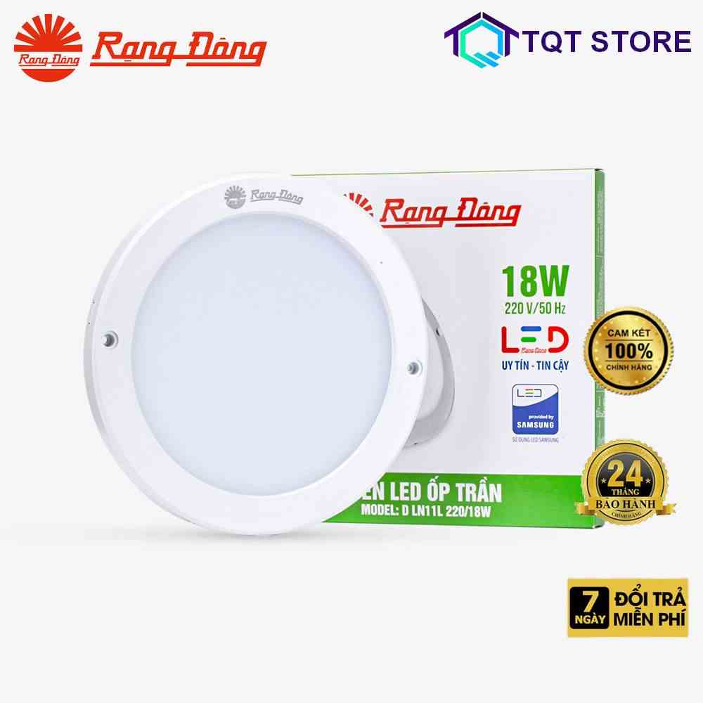 Đèn LED ốp trần LN11 220/18W3000K-6500K Rạng Đông