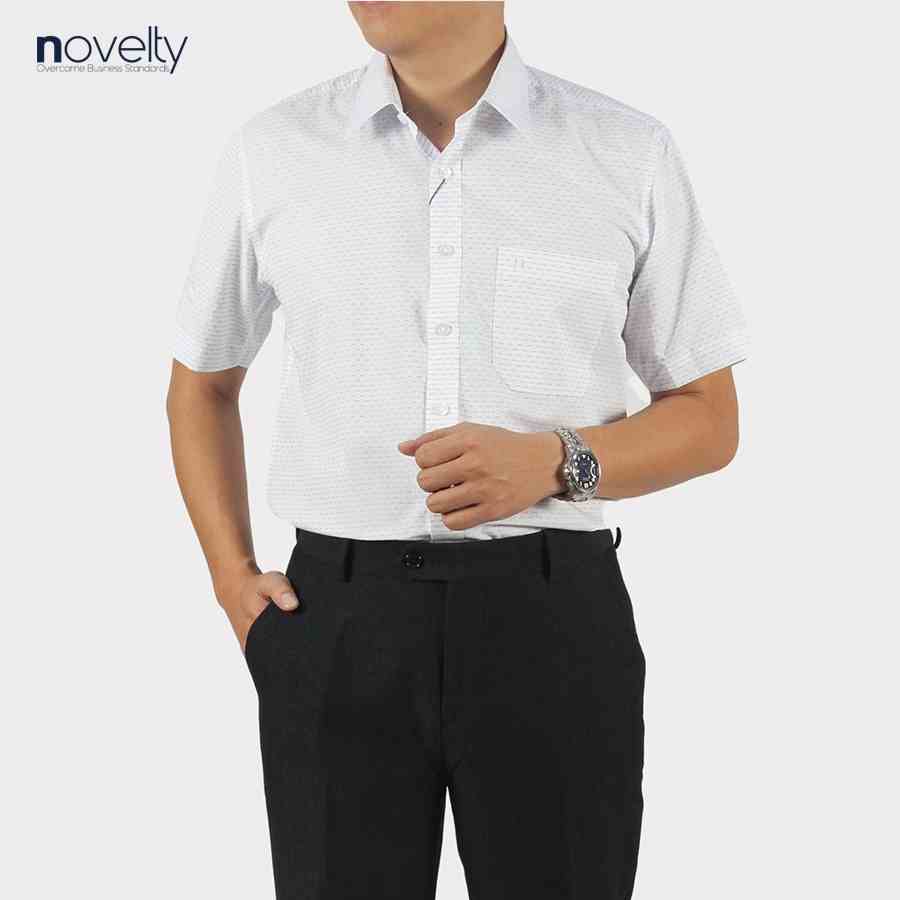 [Mã BMLTB35 giảm đến 35K đơn 99K] Áo sơ mi nam ngắn tay Novelty vải dừa thoáng mát Casual hoa văn NSMMINMCNB220784N