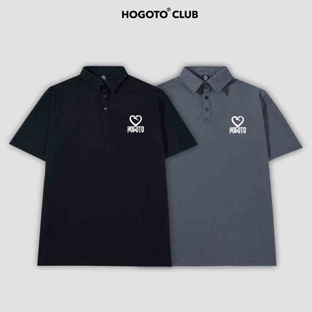 Áo POLO Local Brand HOGOTO HÌNH TRÁI TIM - shop Hogotoclub , nam nữ unisex  100% cotton cao cấp