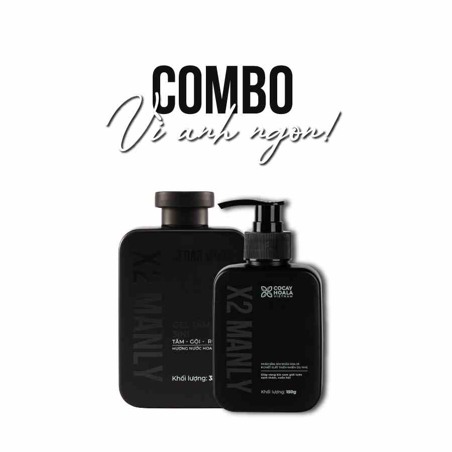 Combo Vì Anh Ngon X2 Manly - Sữa tắm gội hương nước hoa nam tính Cocayhoala  320g & Gel vệ sinh nam 150g