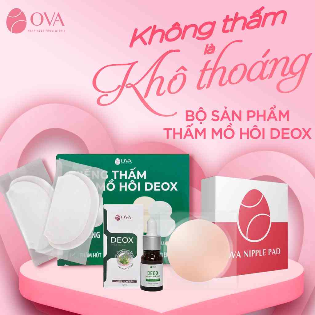 [Mã BMLTB35 giảm đến 35K đơn 99K] Set quà Ova Serum hôi nách OvaDeox, Miếng dán ngực OvaPink, Miếng dán thấm mồ hôi nách