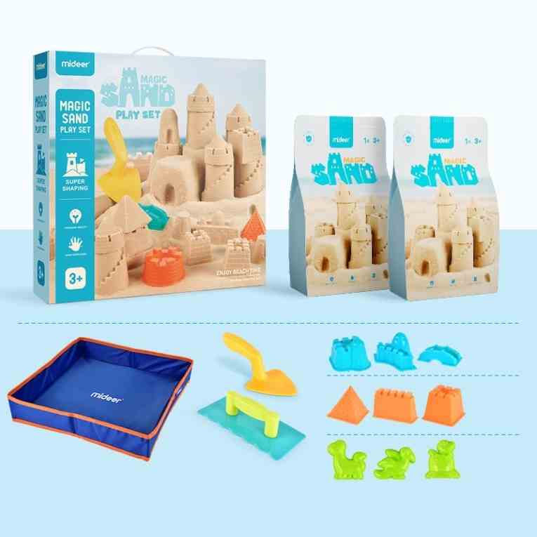 Cát Động Lực Ma Thuật Cho Bé Kèm Khuôn Và Khay Chơi - Mideer Magic Sand Play Set