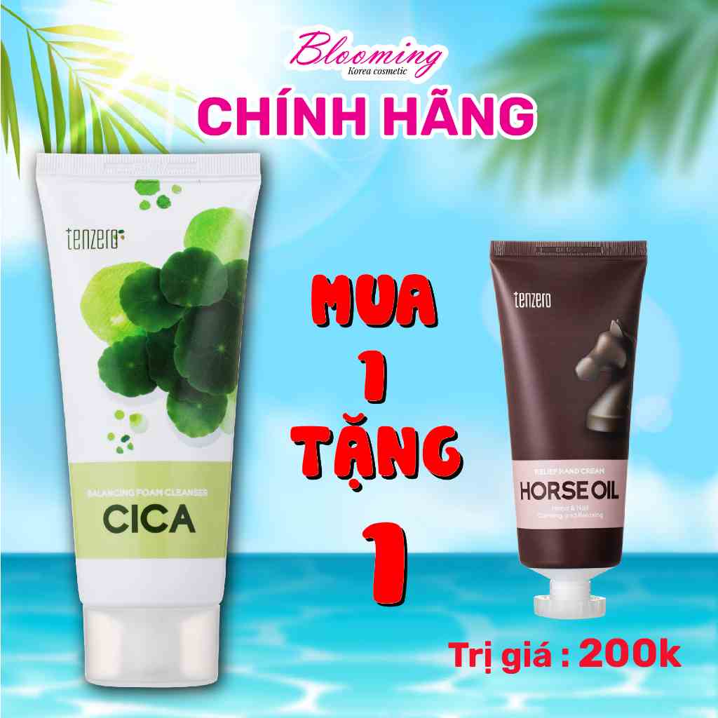 Sữa rửa mặt Rau Má cung cấp độ ẩm, làm dịu da Tenzero Balancing Foam Cleanser Cica 100ml