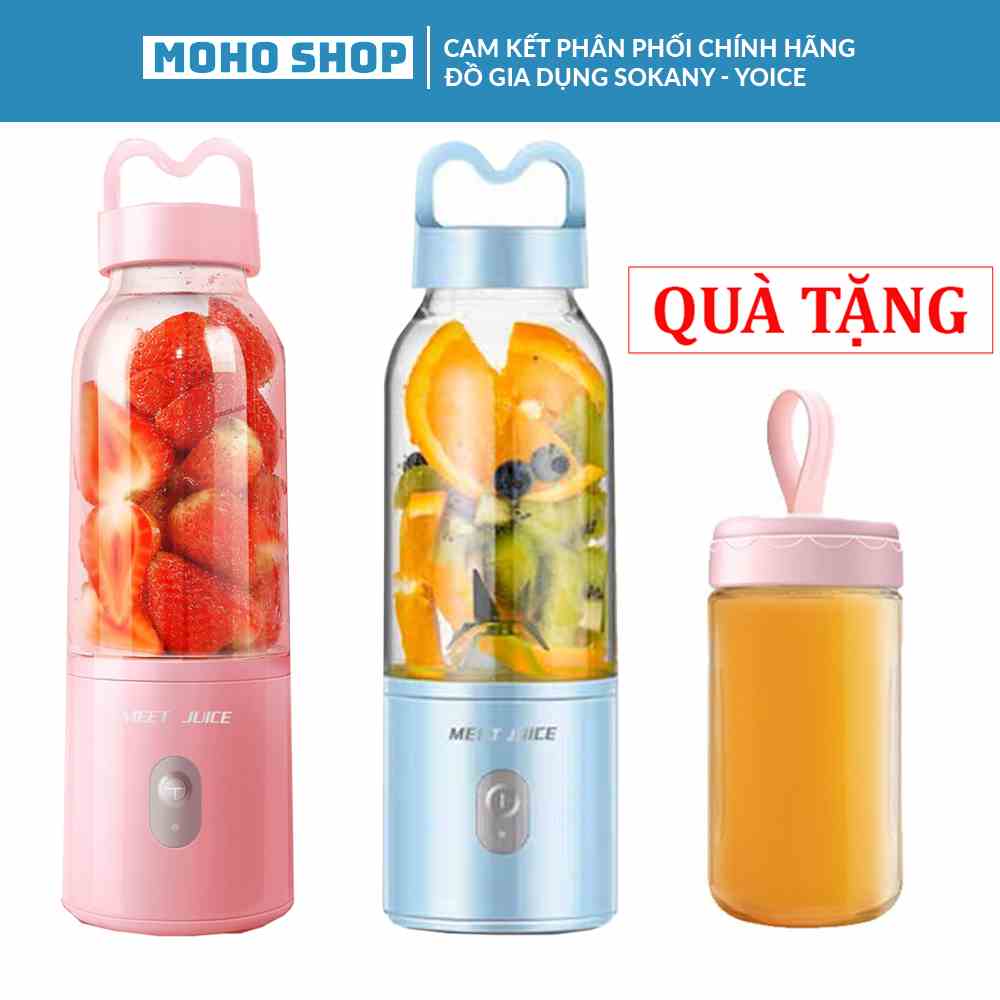 Máy xay sinh tố, rau củ cầm tay YOICE MEET JUICE 500ml, 4 lưỡi dao sắc bén cực nhuyễn [HÀNG CHÍNH HÃNG]