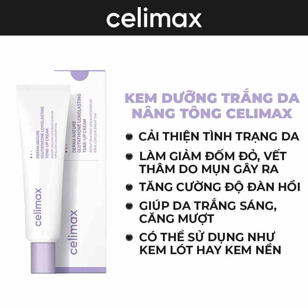 Kem Dưỡng Trắng Da Nâng Tông Celimax Derma Nature Glutathione Longlasting Tone-up Cream 35ml