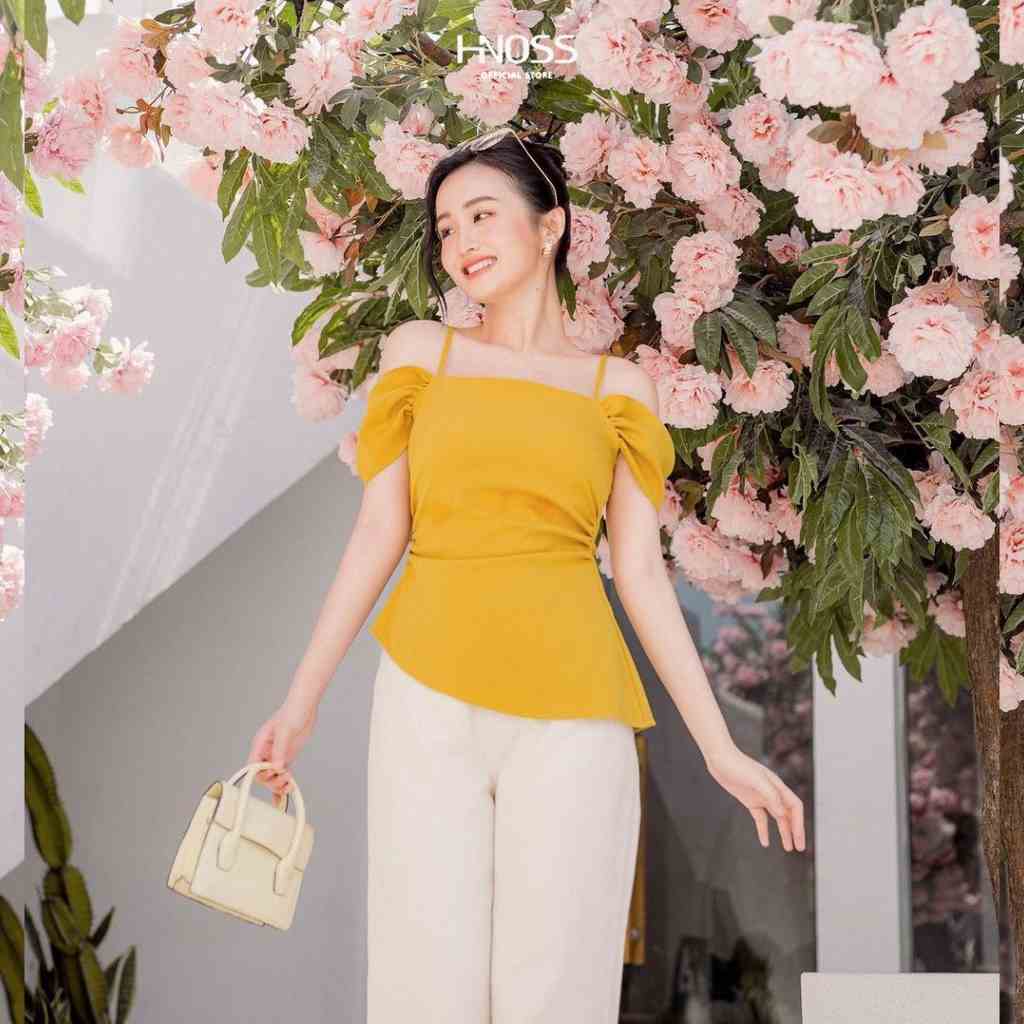 [Mã BMLTB35 giảm đến 35K đơn 99K] Áo Kiểu Nữ Thời Trang HNOSS Peplum Rớt Vai HNAKI075