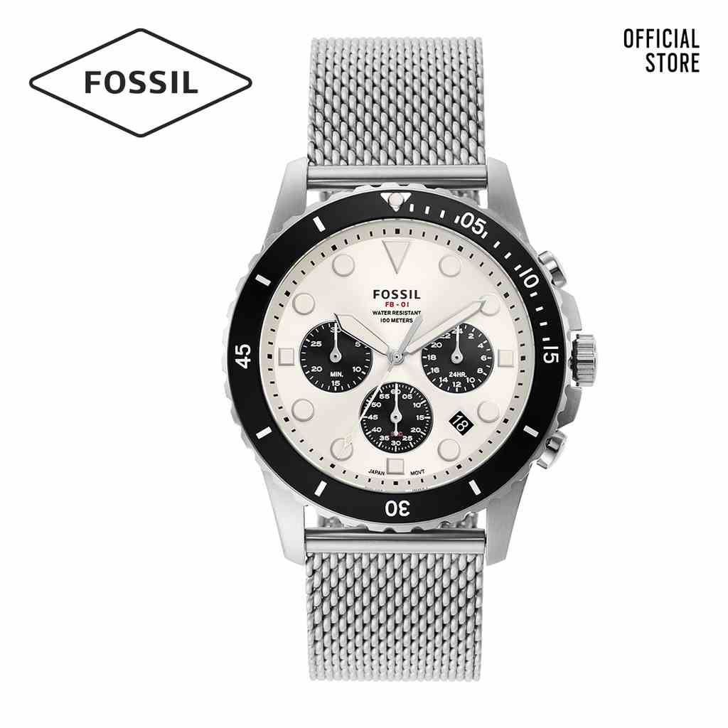 [Mã BMLTA35 giảm đến 35K đơn 99K] Đồng hồ nam Fossil FB - 01 FS5915 dây thép không gỉ - màu bạc