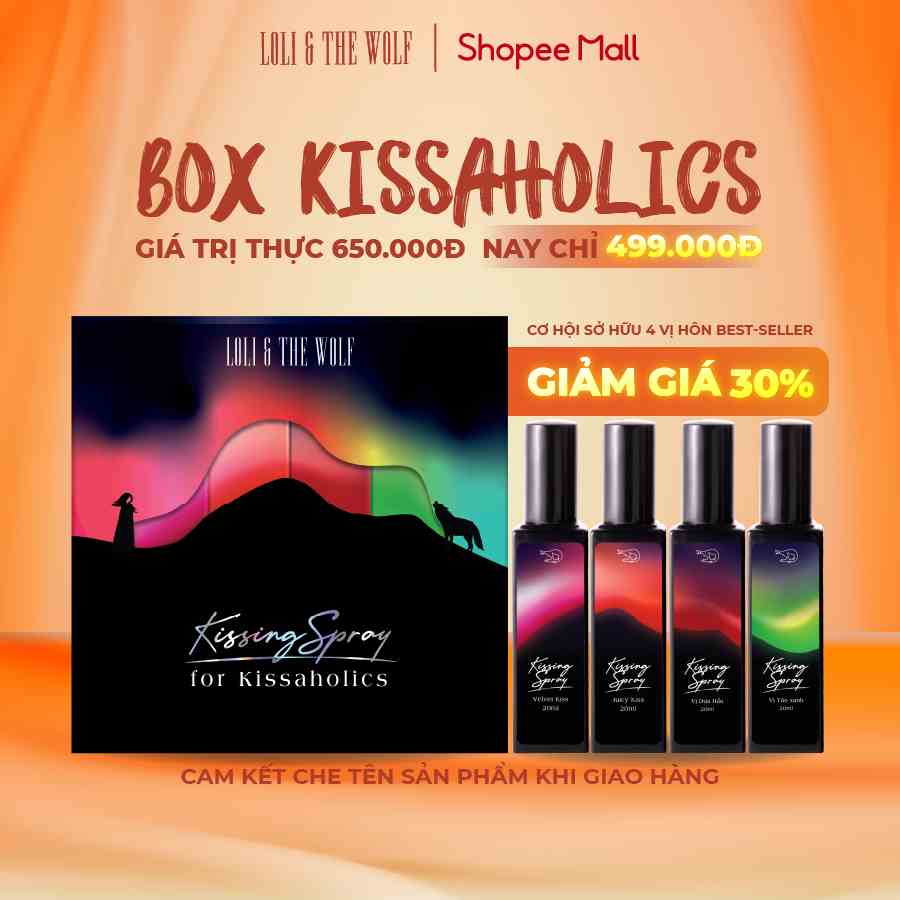 Set Kissing Spray 4 Vị Best Seller For Kissaholics - Xịt Thơm Miệng Loli And The Wolf Vị Kẹo Trái Cây Bạc Hà 20ml