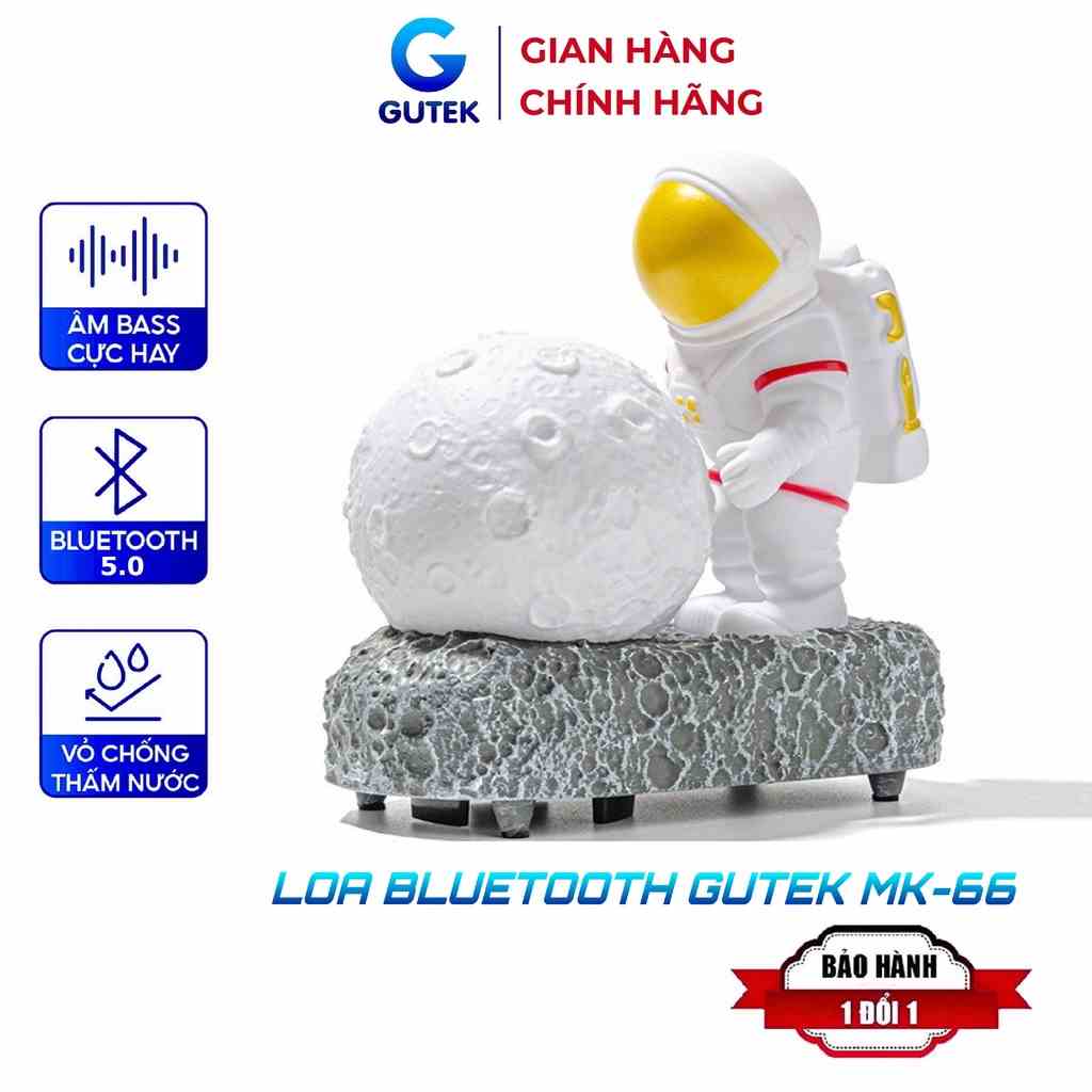 Loa Bluetooth mini Gutek MK66 v5.0 hình phi hành gia nghe nhạc không dây âm thanh HIFI cắm USB thẻ nhớ