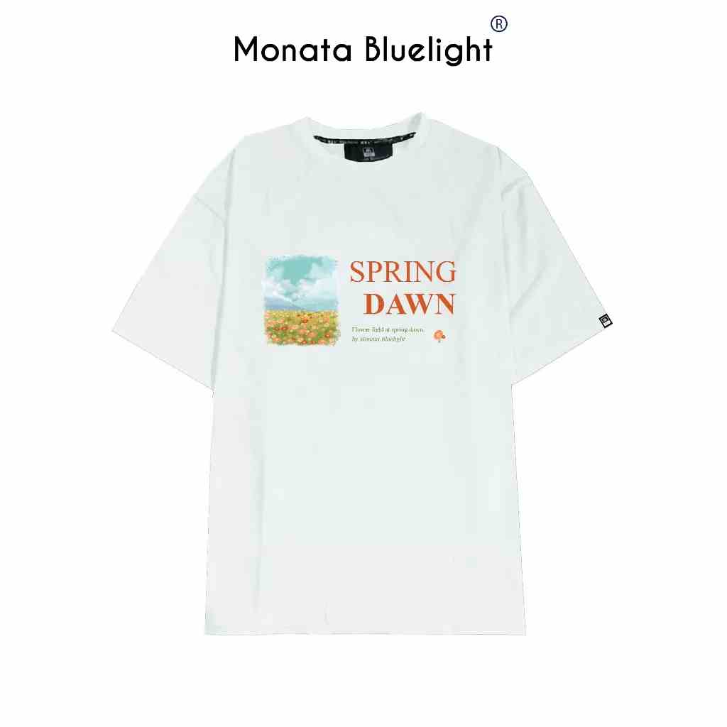 [Mua 2 giảm 7%] MONATA BLUELIGHT Spring Dawn - Áo thun unisex form rộng