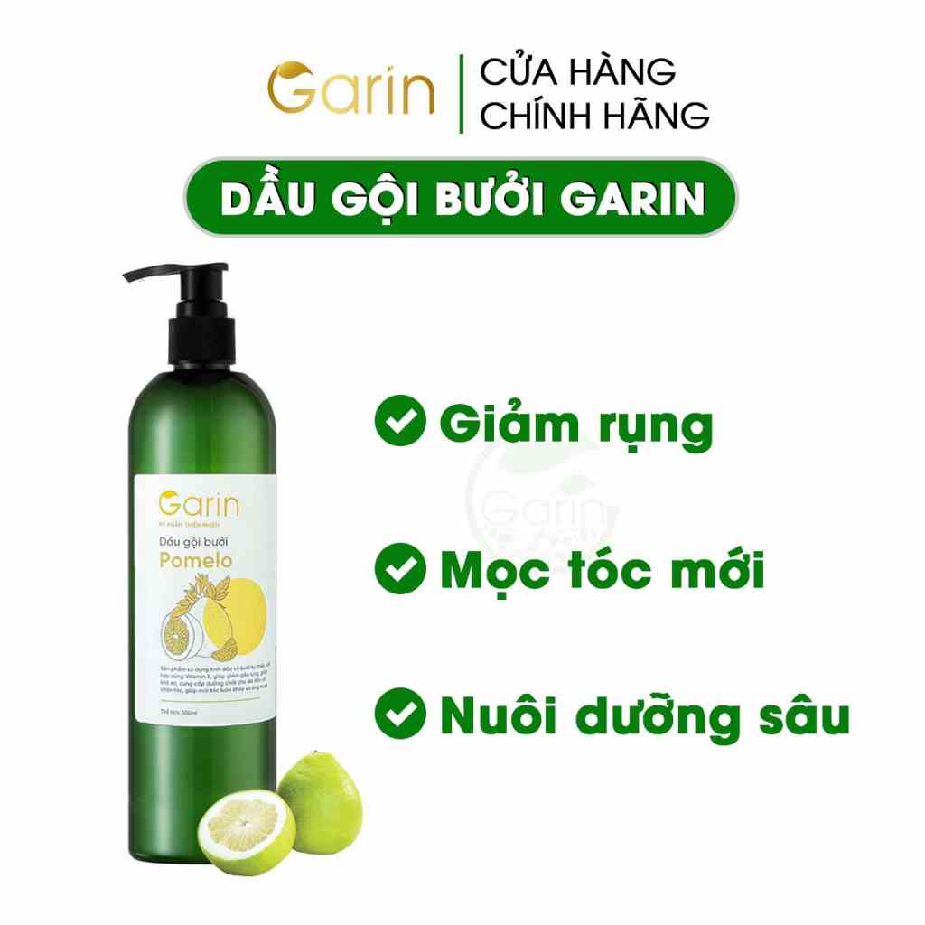 [Mã BMLTB35 giảm đến 35K đơn 99K] Dầu gội bưởi kích mọc tóc pomelo GARIN 300ml làm sạch tóc ngăn rụng kích thích mọc tóc