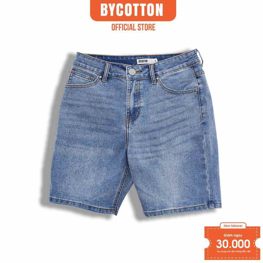 [Mã BYCO300T8 giảm 30% đơn 0K] Quần Short Jean Nam BY COTTON Light Blue 01