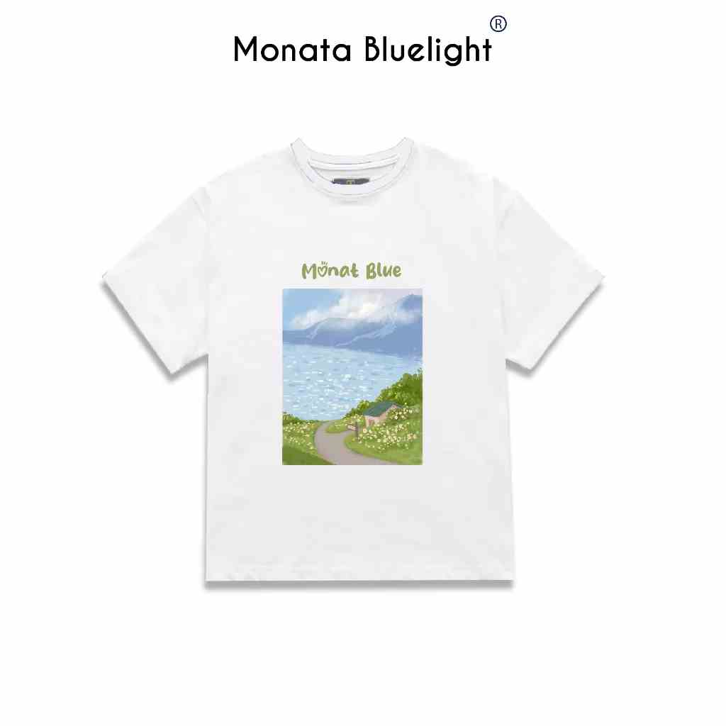 [Mua 2 giảm 7%] MONATA BLUELIGHT Tee Summer River - Áo thun form rộng cotton 250gsm unisex