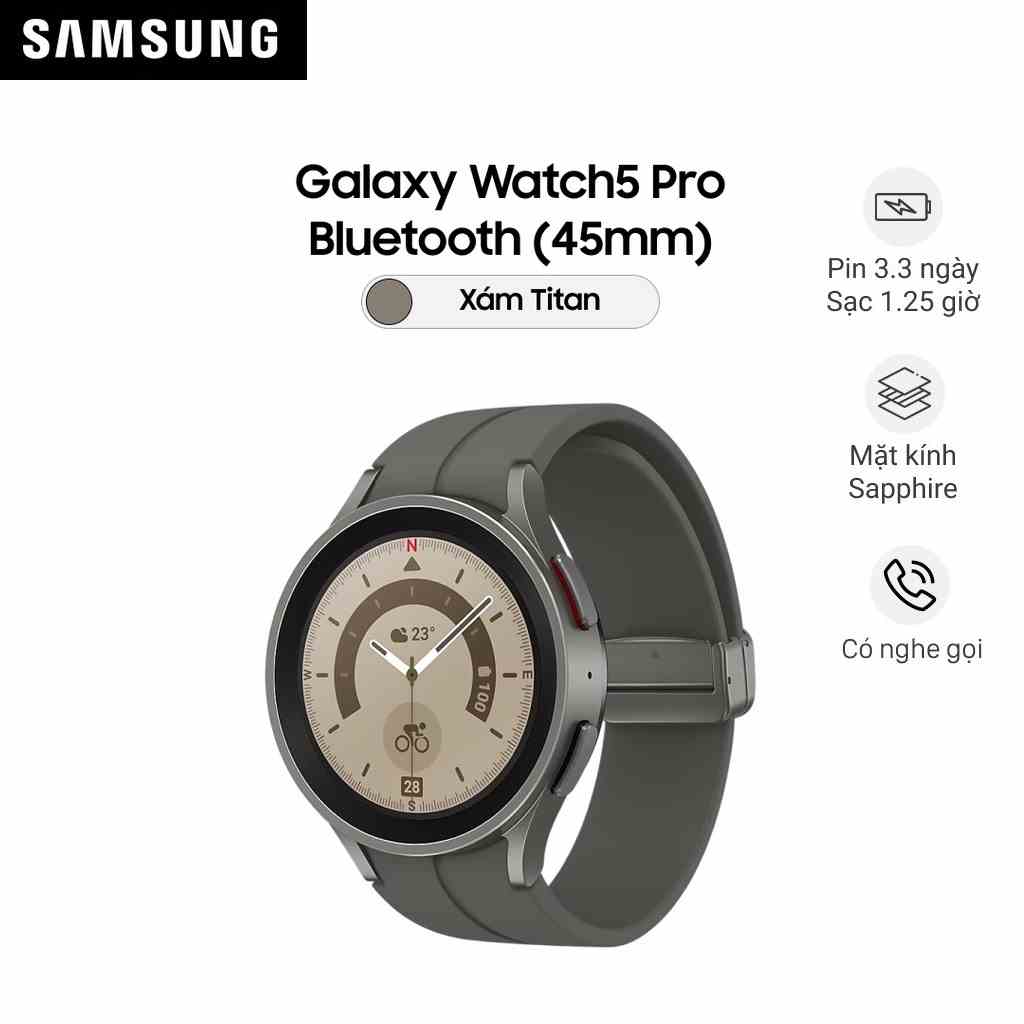 Đồng hồ thông minh Samsung Galaxy Watch 5 Pro Bluetooth (45mm) R920 - Hàng Chính Hãng