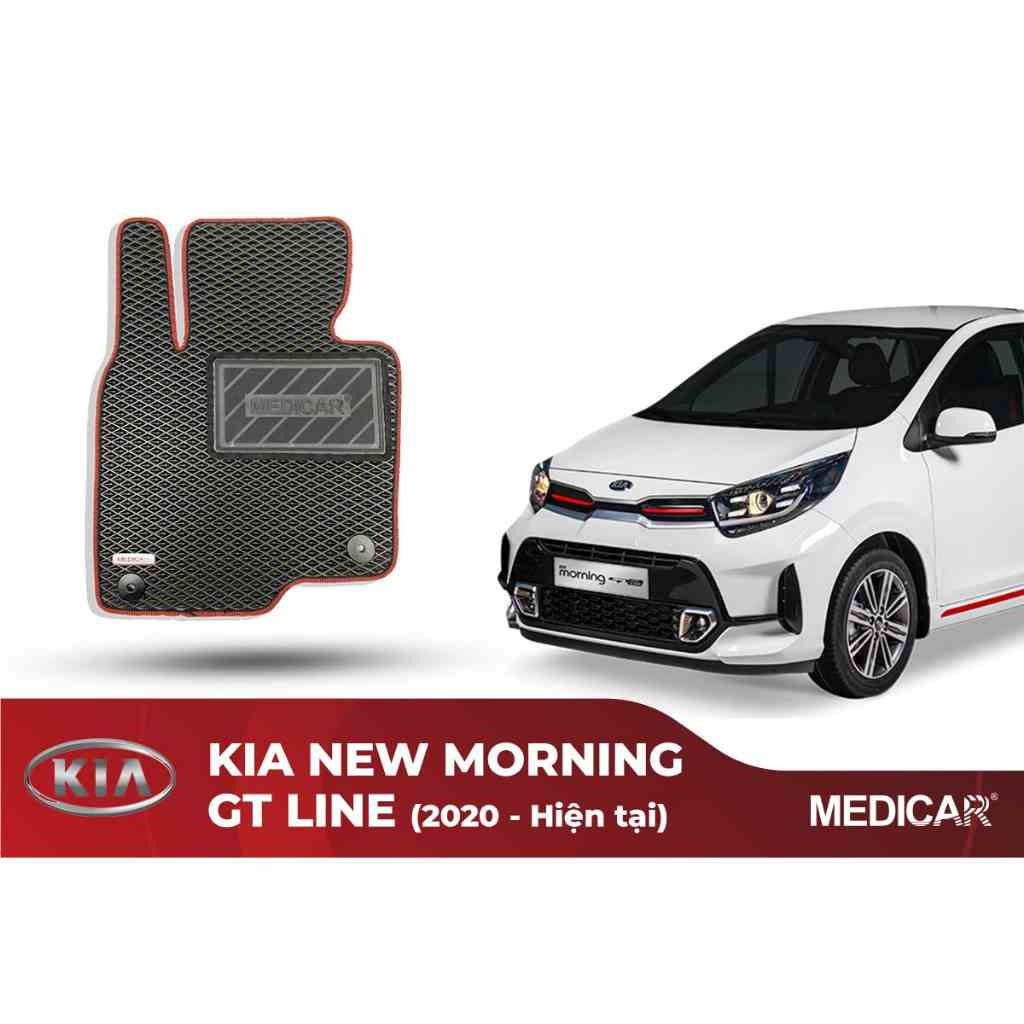 Thảm sàn xe hơi Kia New Morning GT LINE (2020 -> Hiện tại) Medicar độ bền cao, bảo hành lên đến 1 năm