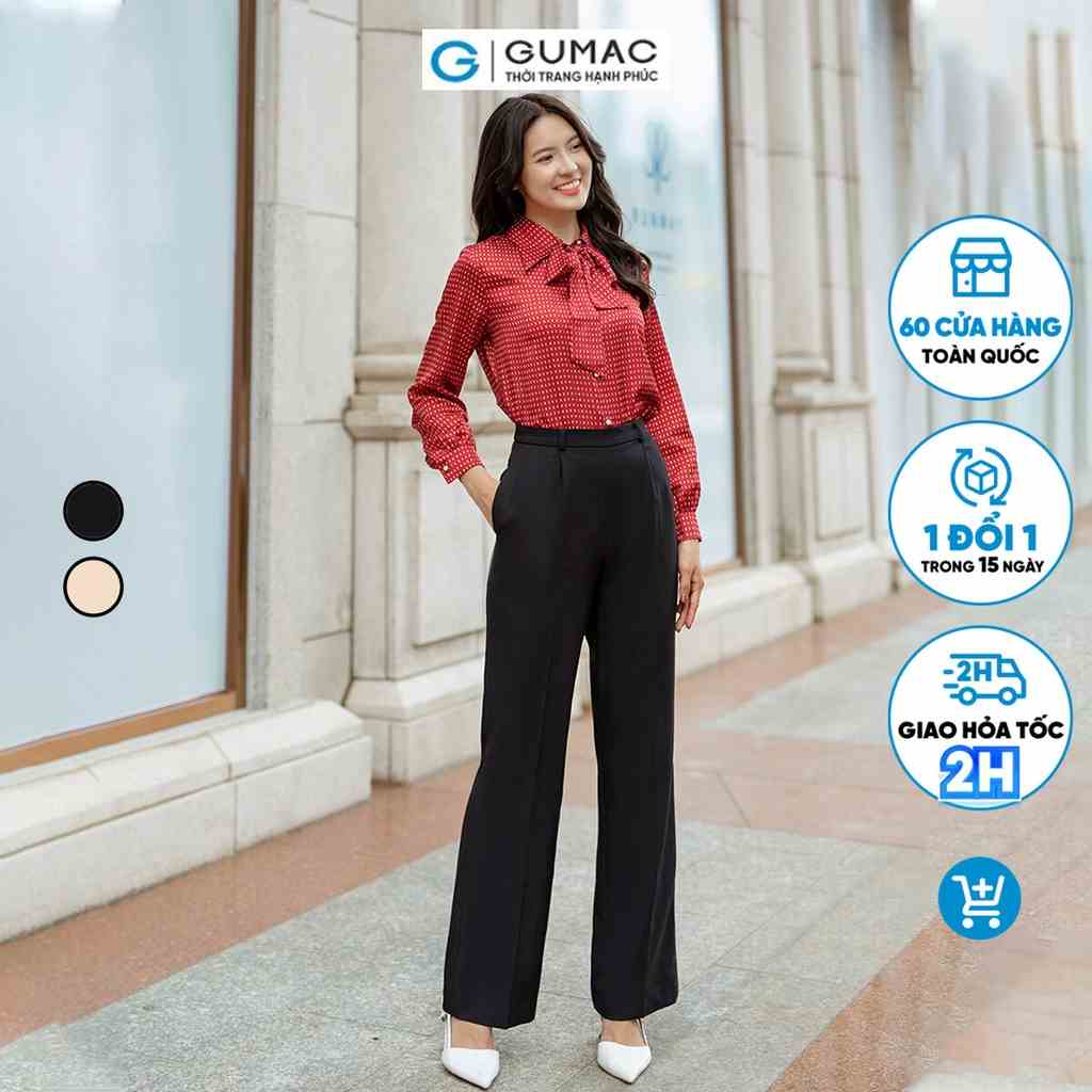 Quần tây suông xếp ly thời trang GUMAC QD06039