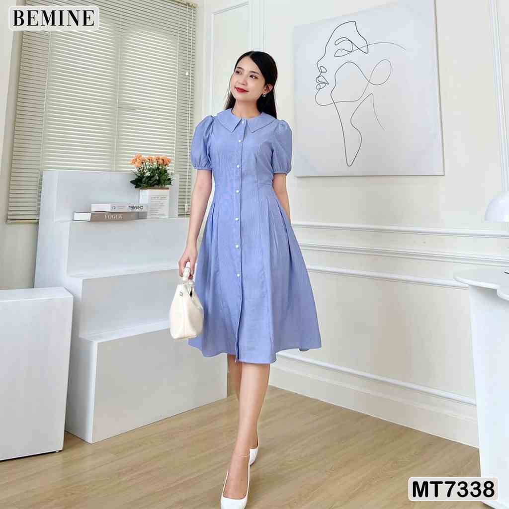 Đầm tay phồng đính nút tùng xoè BEMINE MT7338