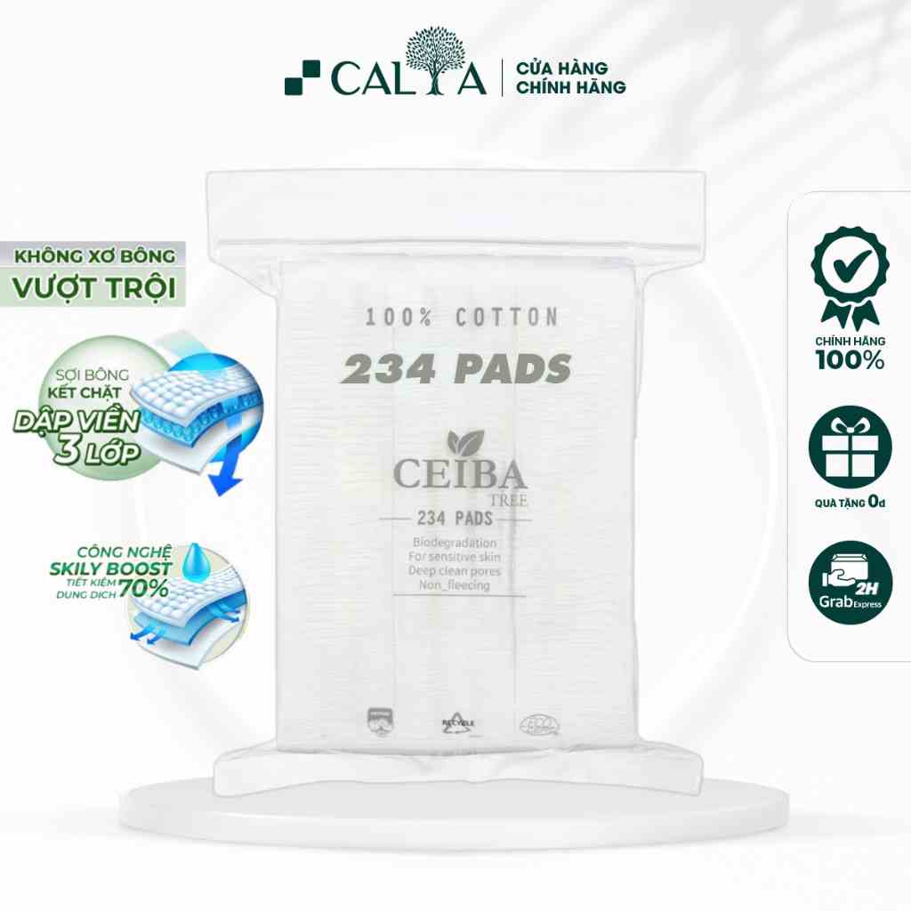 Bông Tẩy Trang Ceiba Tree Organic 100% Cotton Pad 234 Miếng