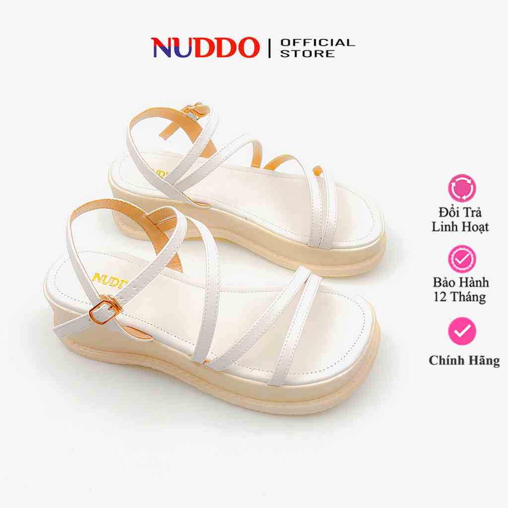 Giày Sandal Nữ Đế Xuồng Đi Biển Quai Mảnh 5p, Dép Quai Hậu Nữ Đi Học Đế Bằng Siêu Êm NUDDO NX123