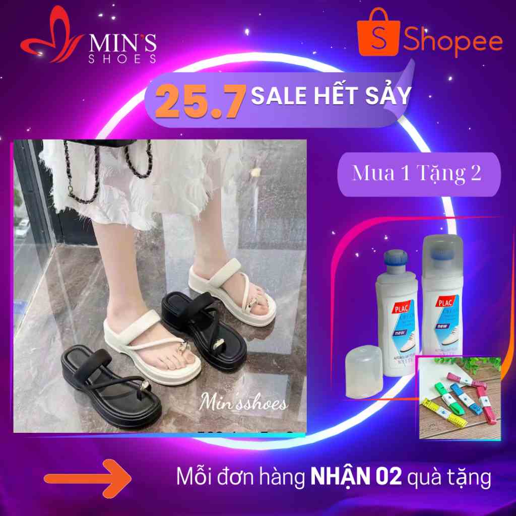 (MUA 1 TẶNG 2 - DUY NHẤT 25-27/07) Mins Shoes - Dép Sandal Dây Da Xỏ Ngón Cao Cấp S541