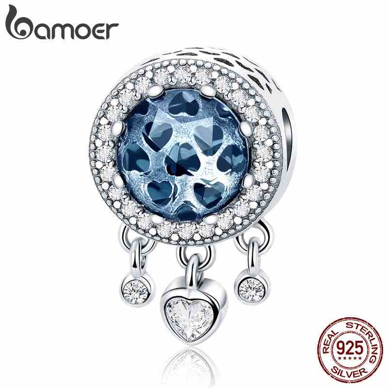 Mặt vòng tay BAMOER bạc 925 hình trái tim đính đá zircon