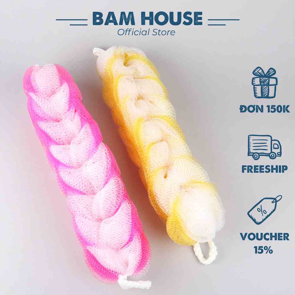 Bông tắm cọ dài Bam House tạo bọt tốt cao cấp BT01 – Bam House