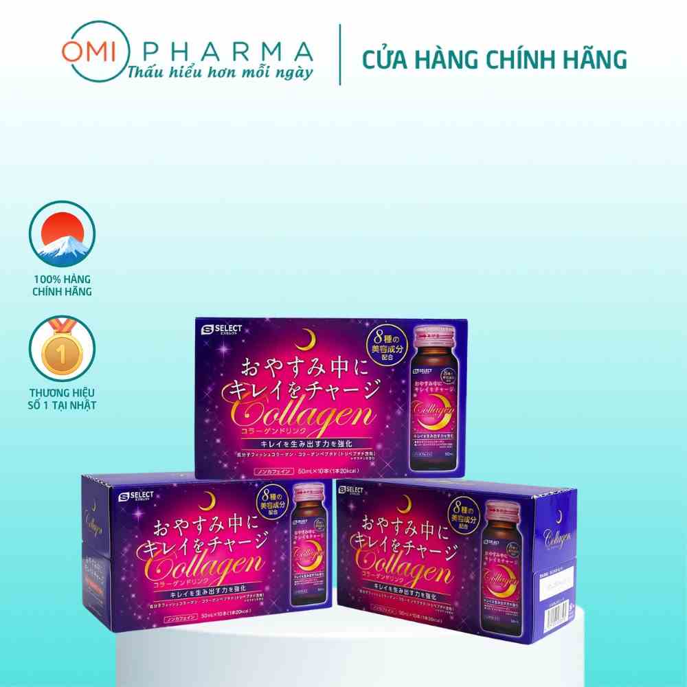 Combo 3 Hộp Nước Uống Đẹp Da Collagen S Select Nhật Bản Liệu Trình Trẻ Hóa, Dưỡng Sáng Da Hoàn Hảo (30 Lọ)