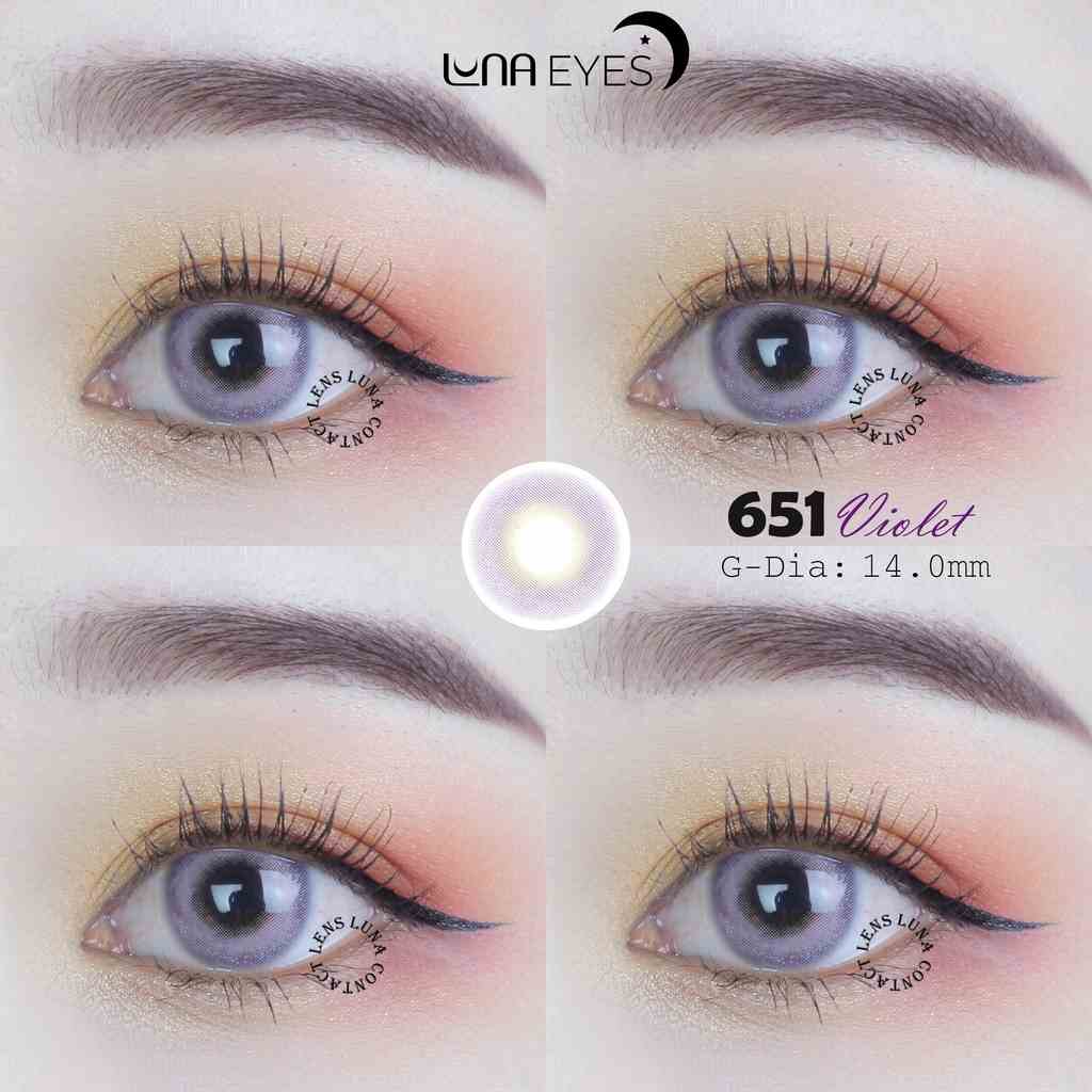 Kính áp tròng LUNA EYES 651 VIOLET - Lens size nhỏ