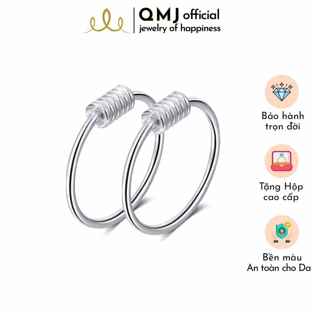 Khuyên tai bạc nam nữ Xoắn mo đơn giản cá tính, bông tai phù hợp mọi lứa tuổi QMJ - Q259