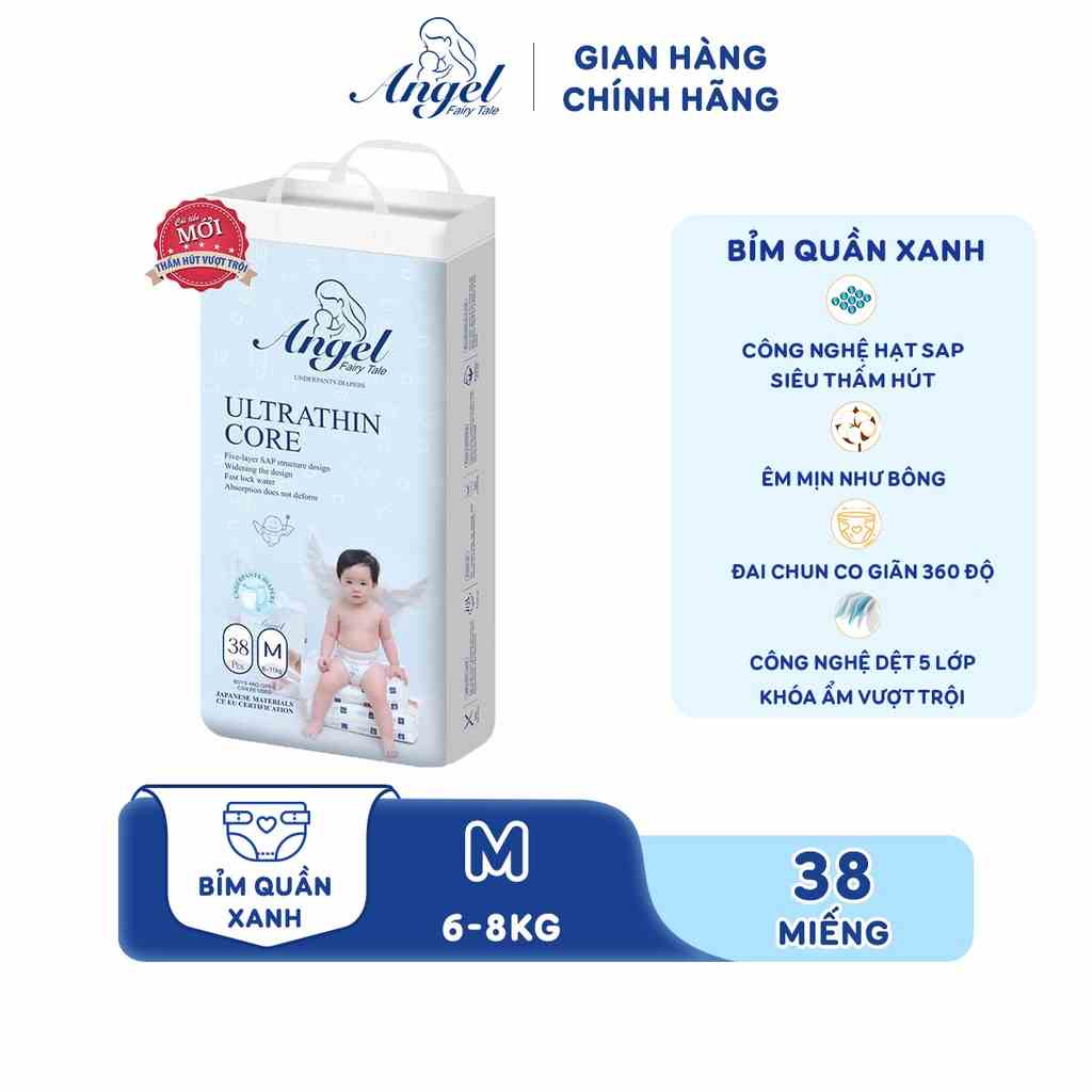 [Mã BMLTB35 giảm đến 35K đơn 99K] Bỉm Quần ANGEL Absorbent Size M38