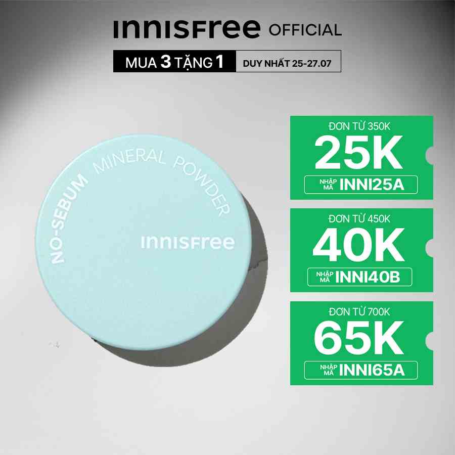 Phấn phủ kiềm dầu dạng bột innisfree No Sebum Mineral Powder 5g