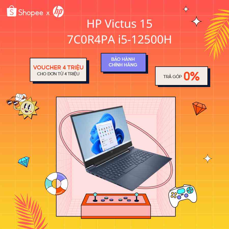 [Mã ELHP2TR5 giảm 12% đơn 18TR] Laptop HP Victus 15 7C0R4PA i5-12500H | 16GB | 512GB | RTX 3050Ti | Windows 11