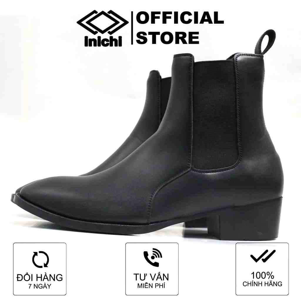 Giày da chelsea boots INICHI G1121 đế cao 5cm