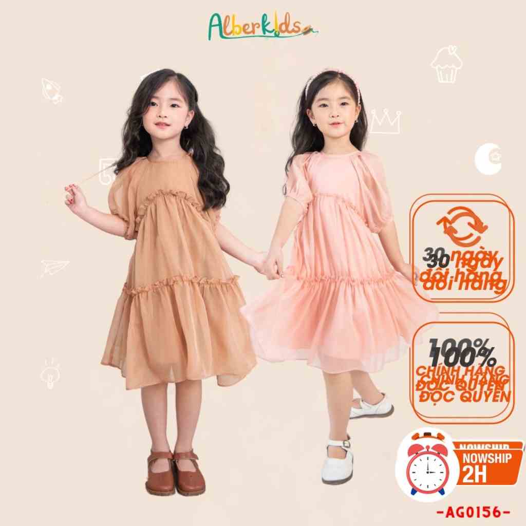 Váy bé gái ALBERKIDS hai lớp 3 tầng xinh đẹp cho trẻ em 2,3,4,5,6,7,8,9,10,11,12 tuổi [Ag0156]