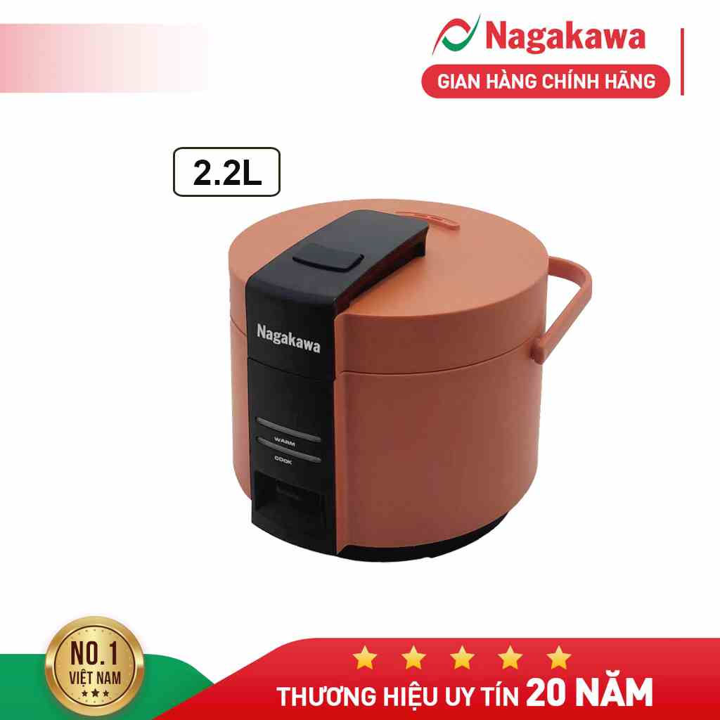 Nồi cơm điện Nagakawa NAG0144 - Dung tích 2,2L - Bảo hành 12 tháng