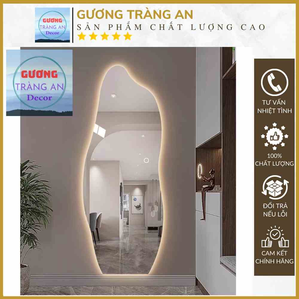 Gương Toàn Thân Hạt Đậu Led Cao Cấp - Tặng Bệ Gỗ Để Sàn Sang Trọng, Hiện Đại, Tinh Tế (Nhiều Kích Thước)