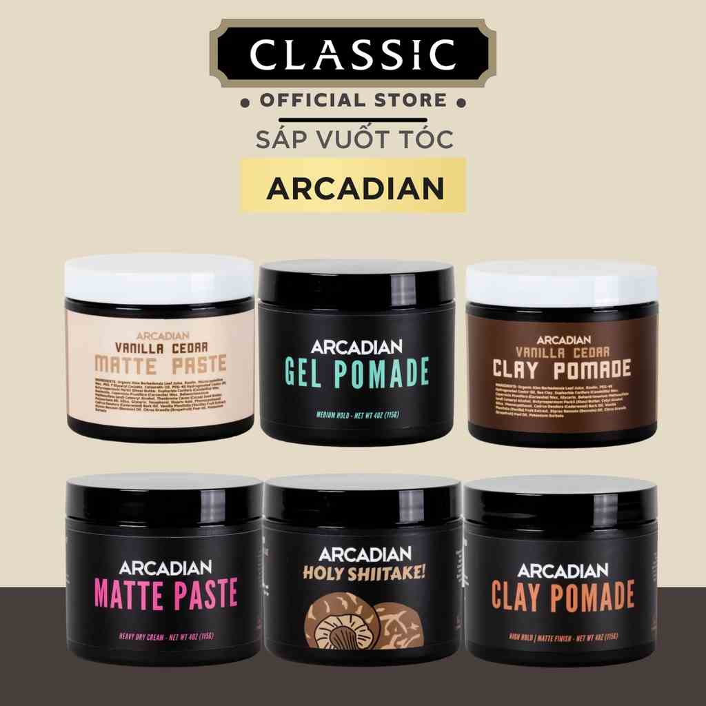 [Mã BMTTC60K giảm đến 60K đơn 50K] Tổng Hợp Sáp Vuốt Tóc Arcadian Pomade