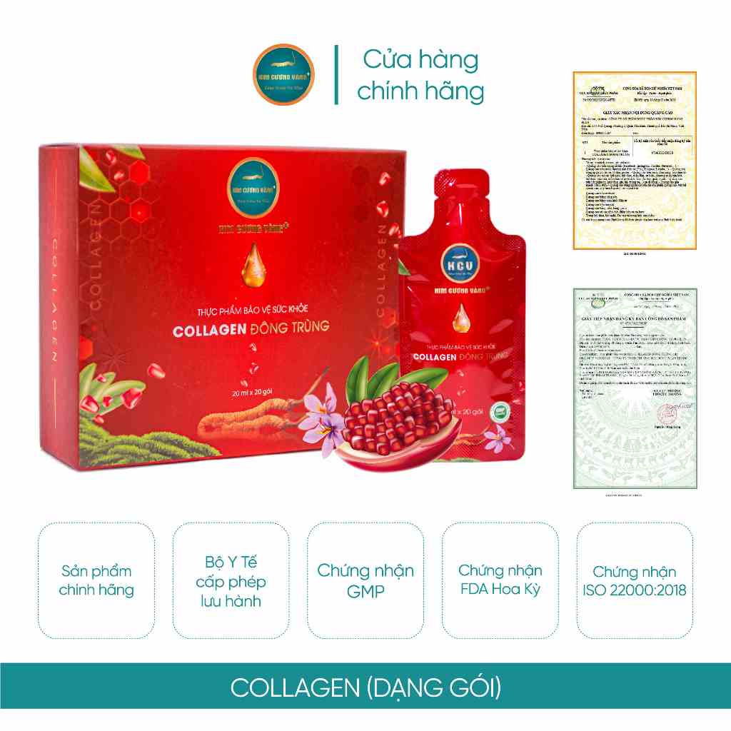 [Mã BMLTB200 giảm đến 100K đơn 499K] Đông Trùng Nhụy Hoa Nghệ Tây Collagen (20 Gói/Hộp)