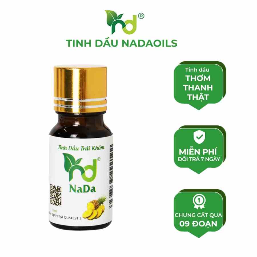 Tinh dầu Khóm nguyên chất Nada | Kiểm định QT3 | Khử mùi, tăng sự tập trung, thư giãn tinh thần.