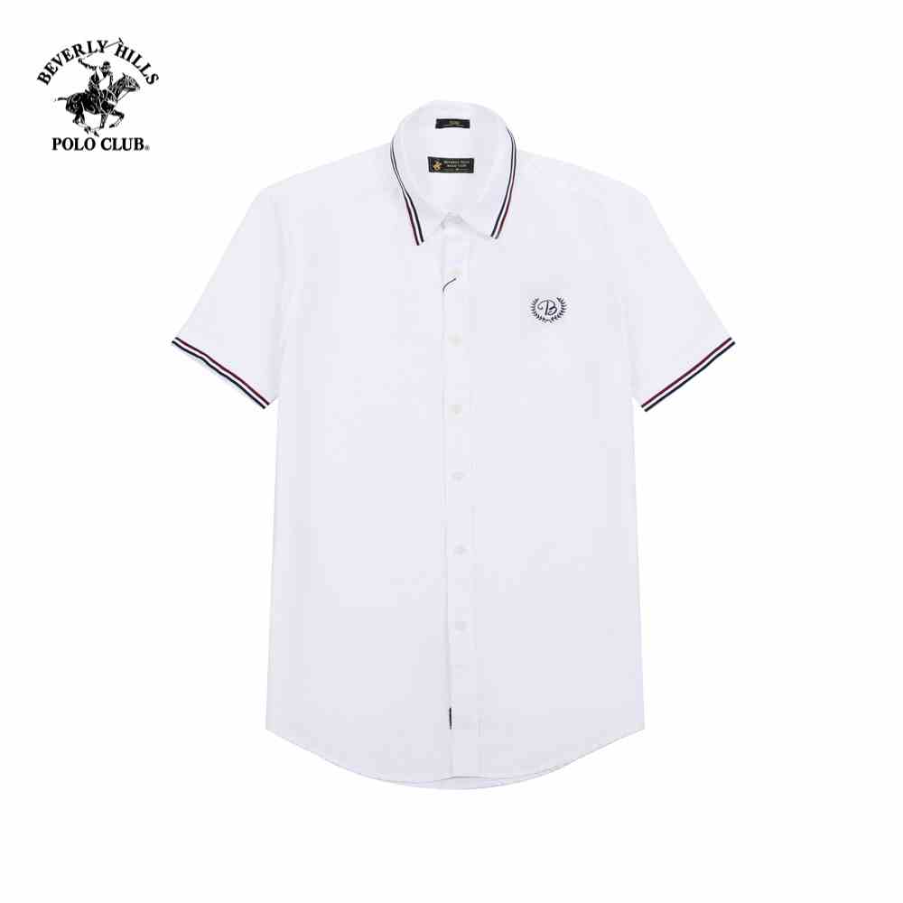 Beverly Hills Polo Club - Áo sơ mi Ngắn tay Nam Slim Fit Trắng 1  WH1- BHPC CMSSS22TL005