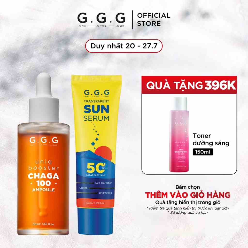 Combo Booster Phục Hồi & Chống Nắng Bảo Vệ Da Toàn Diện GGG