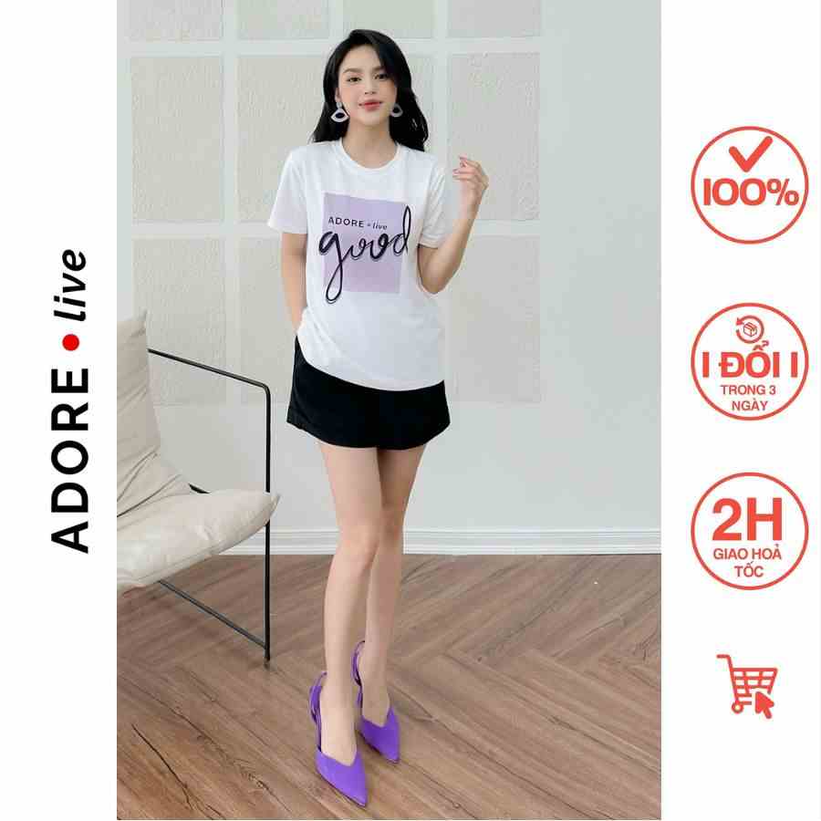 Áo Phông Graphic T-shirts casual style cotton trắng in good 321TS2032 ADORE DRESS