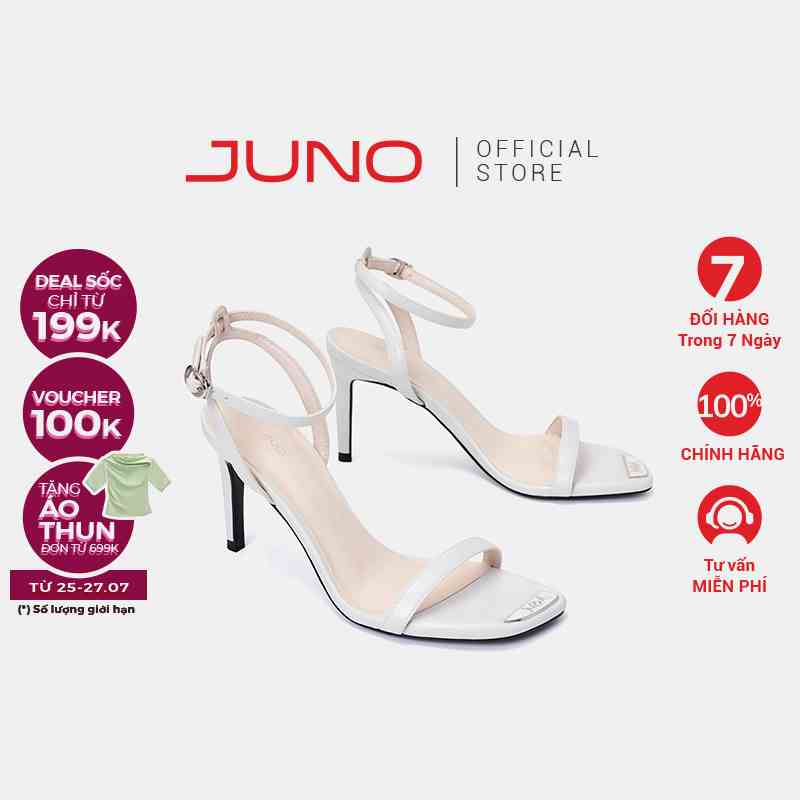 Giày Sandal Nữ 9cm Thời Trang JUNO Gót Thanh Phối Khoá Trang Trí Jn SD09113