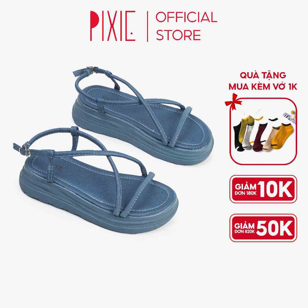 Giày Sandal Bánh Mì 4cm Quai Sợi E140 Pixie