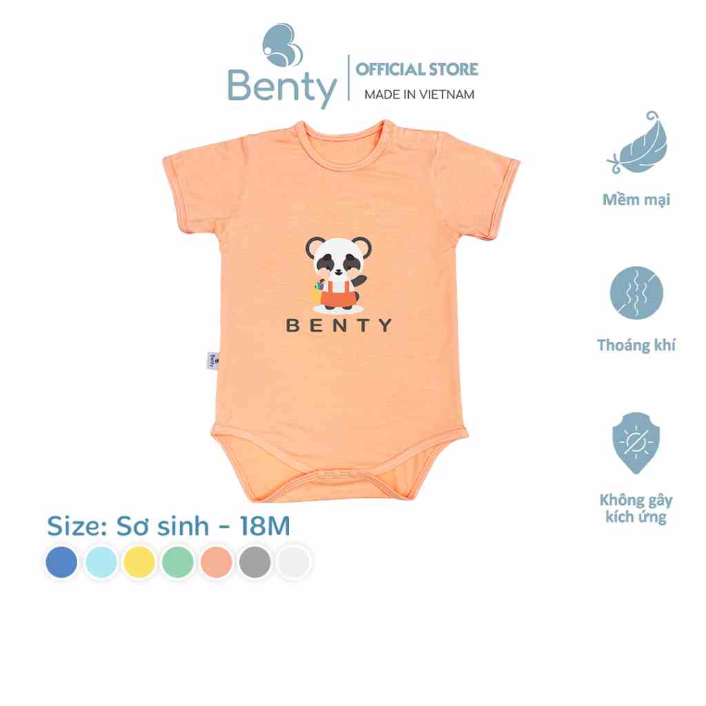 Bộ body chip BENTY BT016 cotton cao cấp, an toàn da cho bé sơ sinh đến 18 tháng