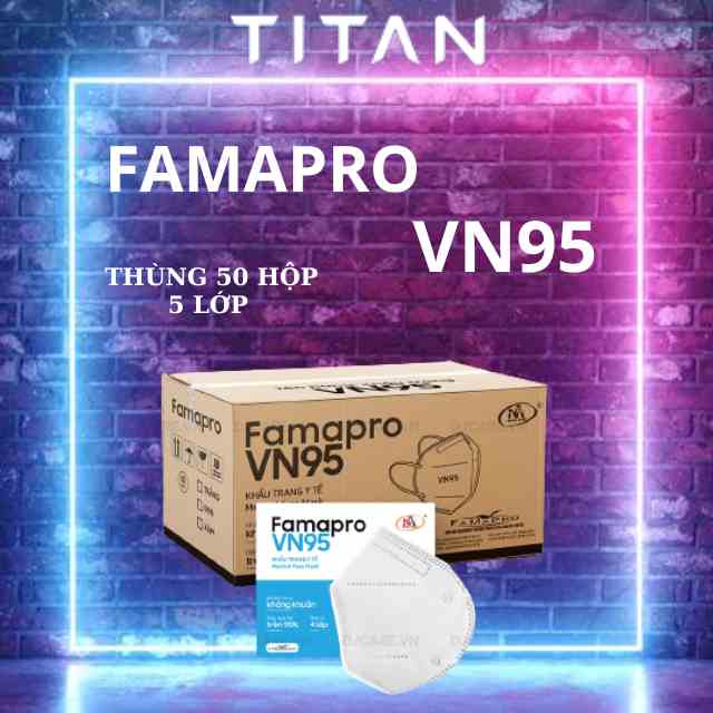 [Famapro VN95 - 5 Lớp - Thùng 50 Hộp] Khẩu trang kháng khuẩn cao cấp được Bộ Y Tế khuyên dùng (10 cái/hộp)